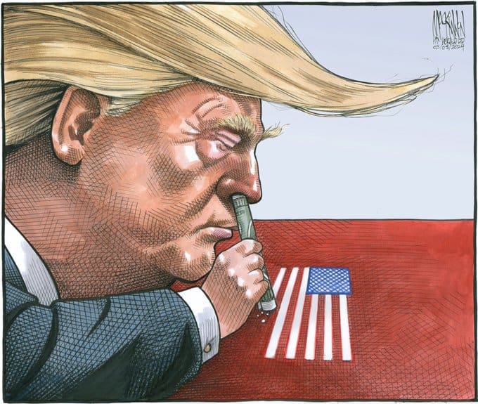 Trump and the USA flag