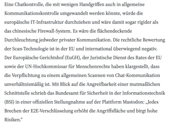 Dr. Michael Spehr auf X zu einem FAZ Bericht vom 7. Oktober 2025 zur geplanten #chatkontrolle der EU